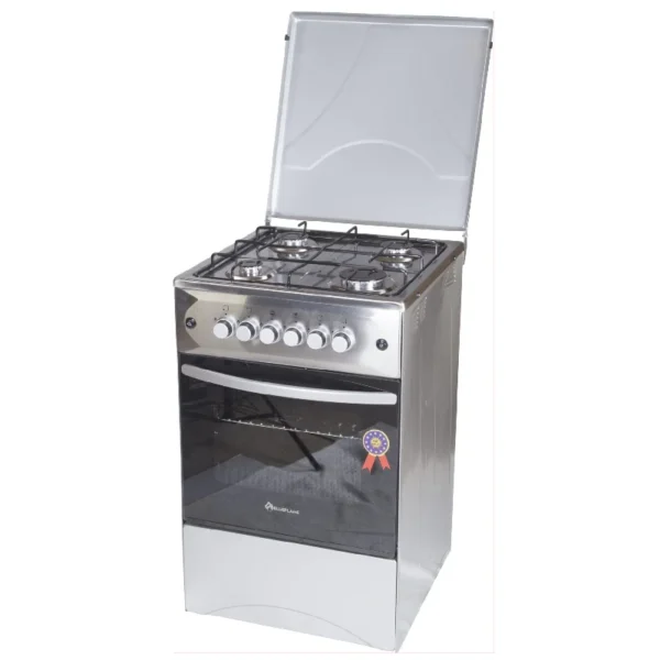 BlueFlame Full Gas Cooker S5040GR-I 50x55cm, Gas Oven & Grill, Auto Ignition, Rotisserie, Stainless Steel Body – Inox