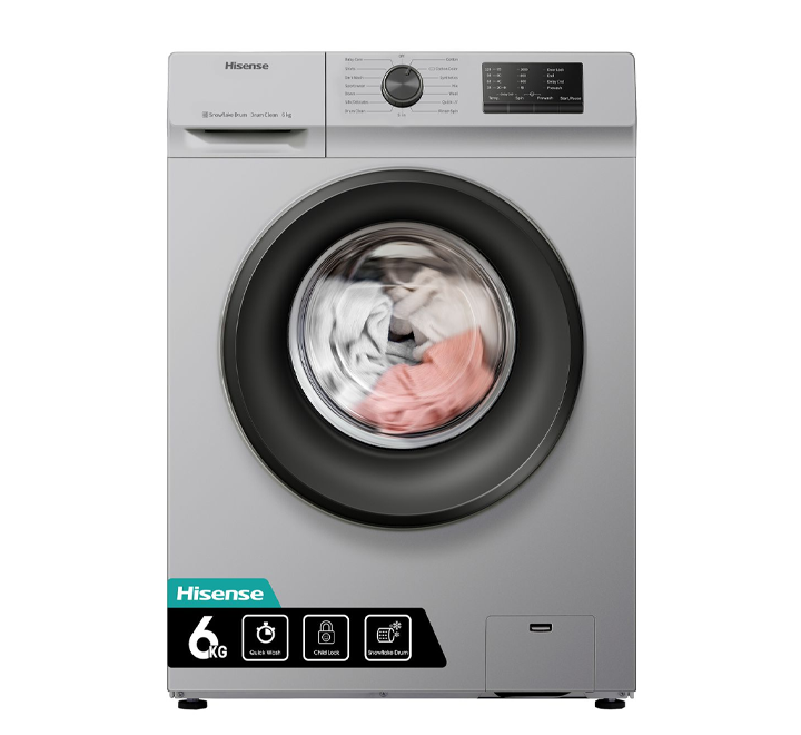 hisense 6.0 kg fully automatic front loading washing machine