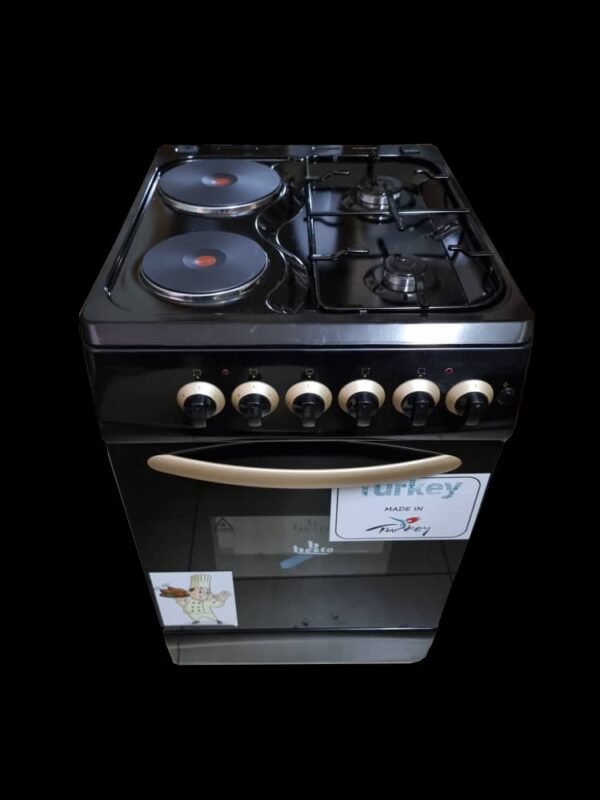 Besto 2 Electric & 2 Gas Burners ( 60x50cm ) - Black - Image 2