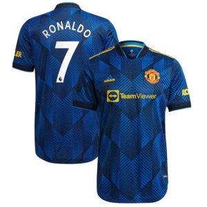 Youth adidas Cristiano Ronaldo White Manchester United 2021/22 Away Replica  Jersey