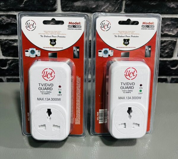 UCL TV/Fridge Guard 13Amps Power Protection Against Voltage Fluctuations - White