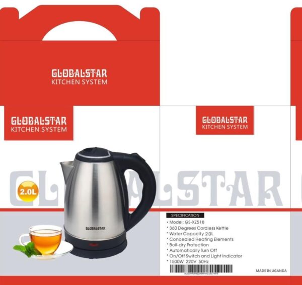 Globalstar Kettle Cordless Electric Percolator 2Litres - Silver