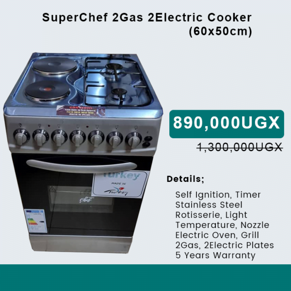 besto 2 electric, 2 Gas superchef cooker - 60*50cm