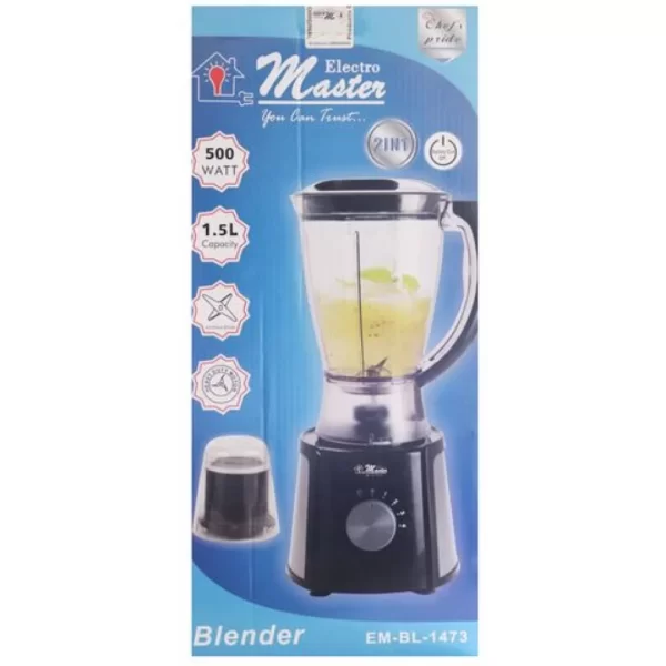 Electro Master 1.5L Unbreakable Jar Blender with copper motor | EM-BL-1473 - Image 3