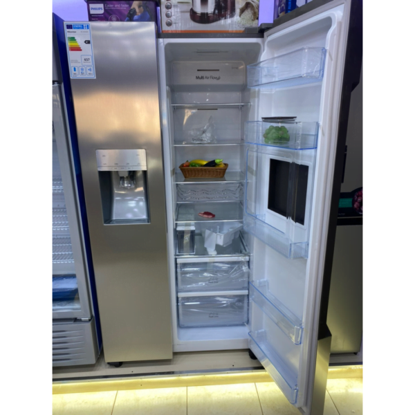 Hisense 700 Litres Side by Side Fridge, Stainless With Ice Maker & Water Dispenser