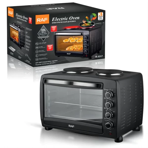 RAF 55 Litres Electric Oven with 2 Hotplates | R.5317