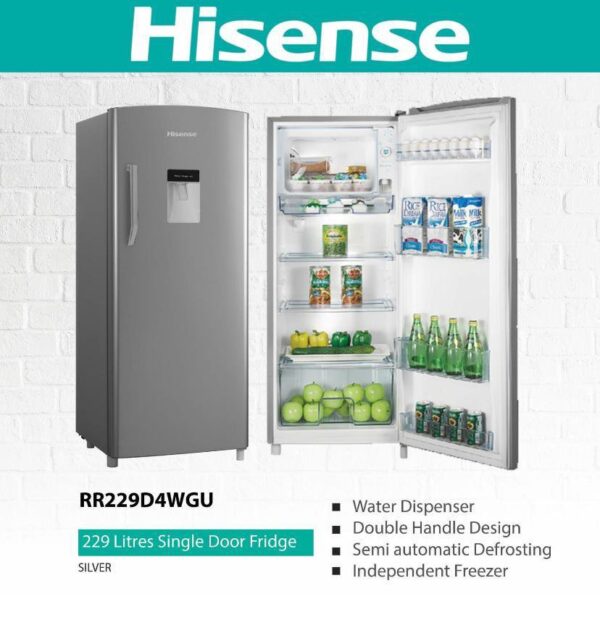 Hisense 229 Litres Single Door Refrigerator With Water Dispenser