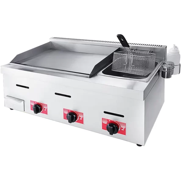 Commercial Gas Griddle With 6 Litres Gas Fryer