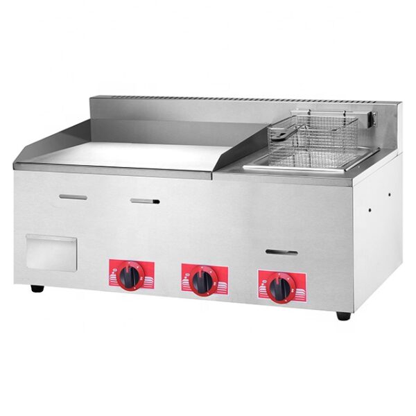 Commercial Gas Griddle With 6 Litres Gas Fryer