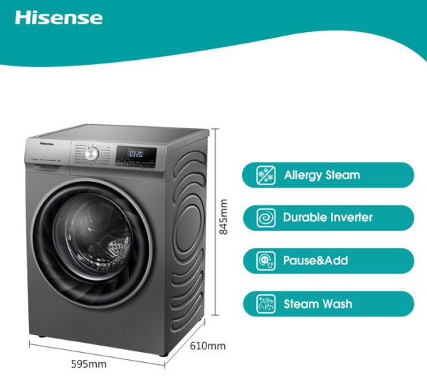 Hisense 10KG Automatic Front Load Washing Machine WFBJ1014VS