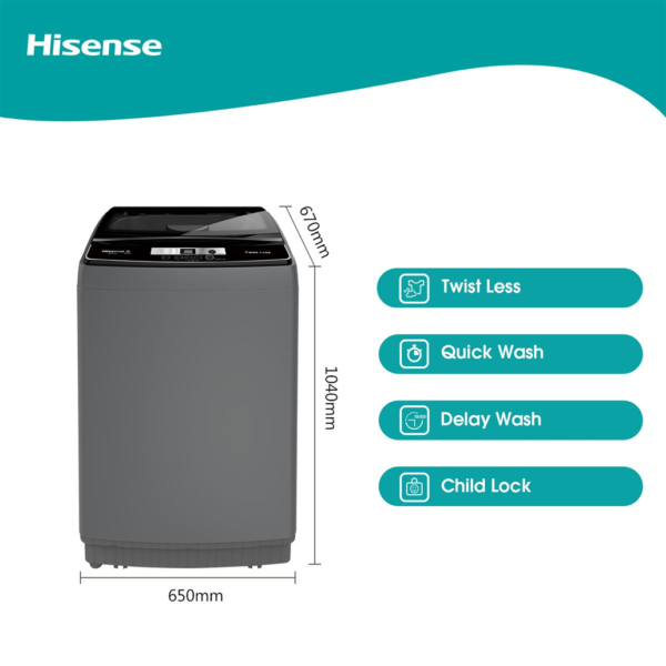 Hisense 16Kg Top Loader Washing Machine