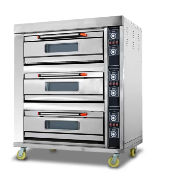 Commercial Baking Gas Oven with 3 Deck and 6 trays - Image 2