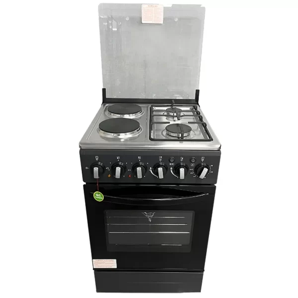 Style 2 Gas + 2 Electric Free Standing Cooker with Duel Oven (50X50cm) | CD5522  G.T - Black.