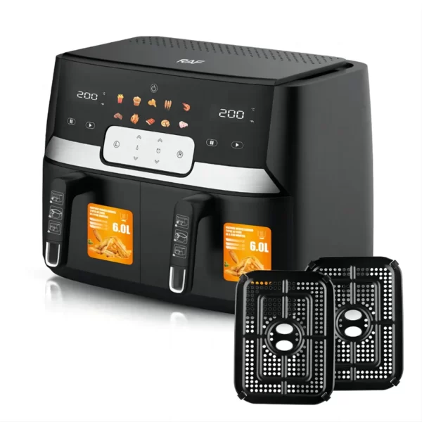 RAF 12 Litres Digital Air Fryer With 2 Independent Baskets | R5272