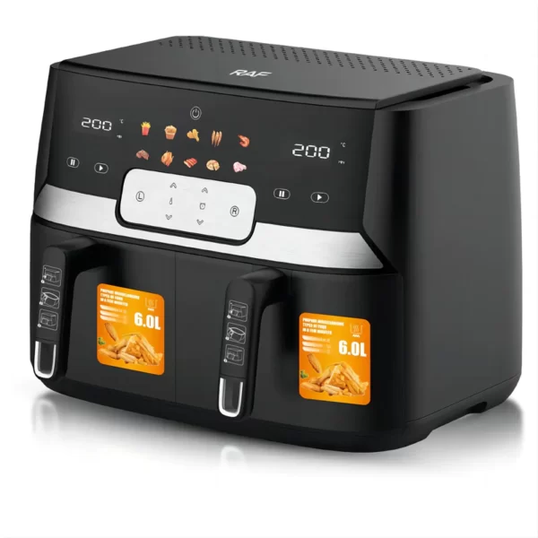 RAF 12 Litres Digital Air Fryer With 2 Independent Baskets | R5272