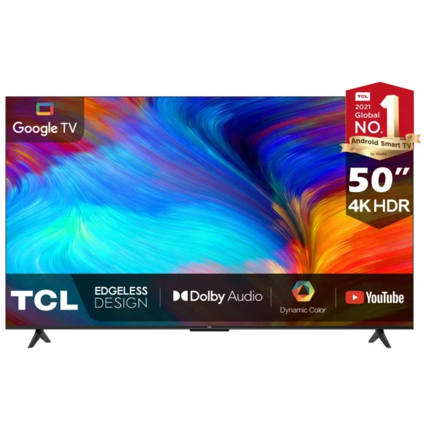 TCL 50 inch Smart UHD 4K With HDR Google Frameless TV