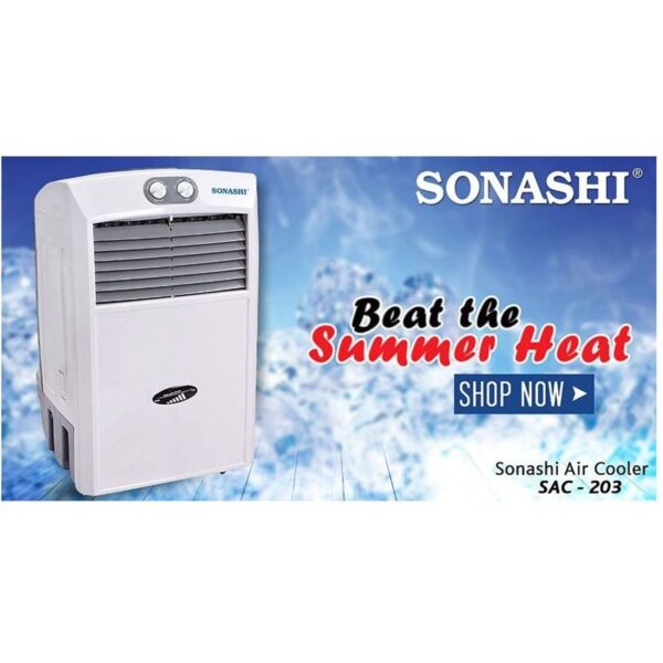 Sonashi Air Cooler SAC-203, 160W, 15 Ltrs - White