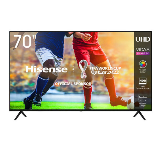 Hisense 70-Inch 4K UHD Smart VIDAA TV 70A6HS, With Dolby Vision HDR, DTS Virtual X, Bluetooth and Wi-Fi (2022 NEW) – Black