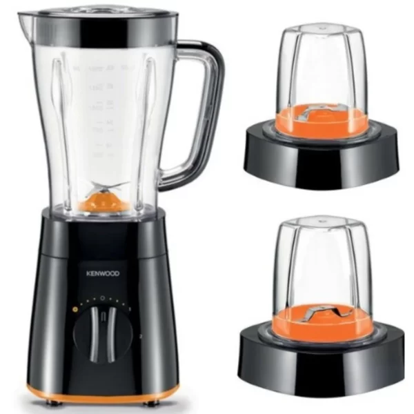 Kenwood Blender 500W Smoothie Blender/Smoothie Maker 1.5L With Multi Mill (Grinder/Chopper), Ice Crush Function Blp15.150Bk Black