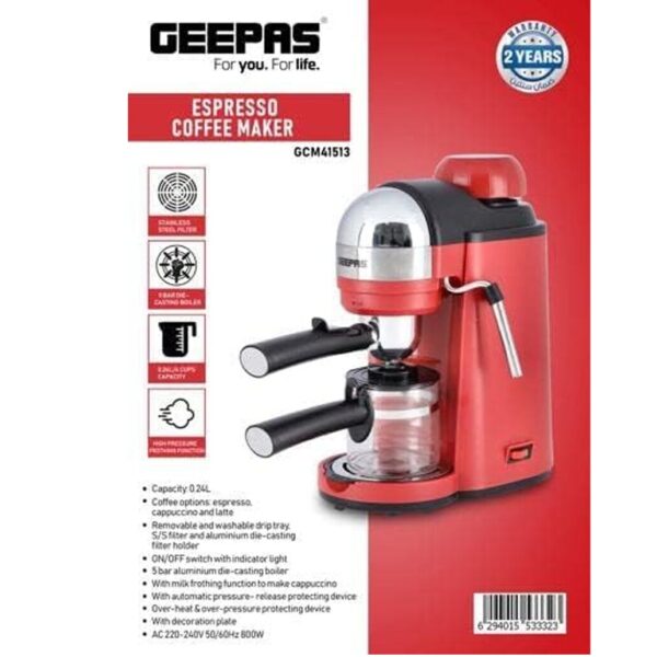 Geepas Espresso Coffee Maker | GCM41513