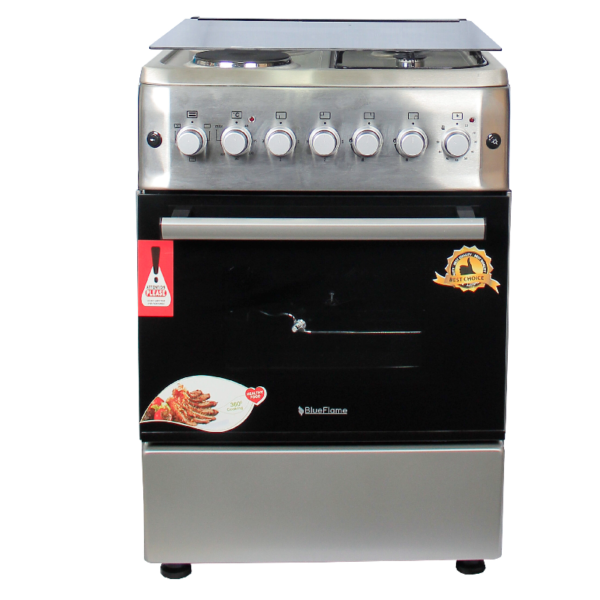 Blue Flame cooker S6022ER – IP 60x60cm 2 gas burners and 2 electric plates with electric oven