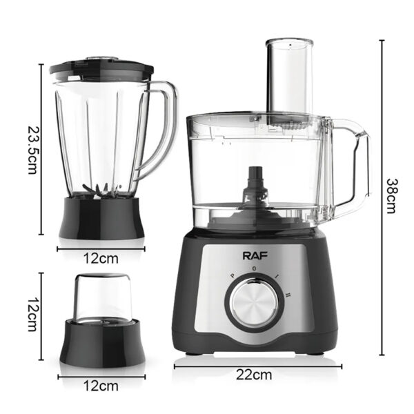 RAF 3 Speed 7 in 1 Food Processor Multifunctional Professional Blender Set 1600prm Large Capacity Professional RAF Kitchen Chopper