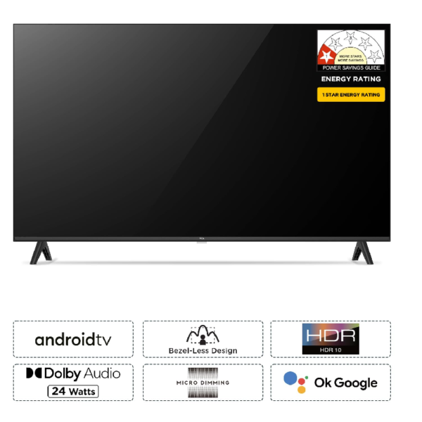 TCL 40 inch Smart Android Frameless Google TV 40S5400A