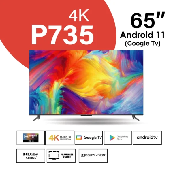 TCL 65 inch 4K HDR Smart Android Google TV | 65P735