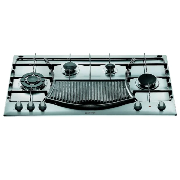 Ariston 90cm Built-in Gas/Electric Hob 5 Burners Silver