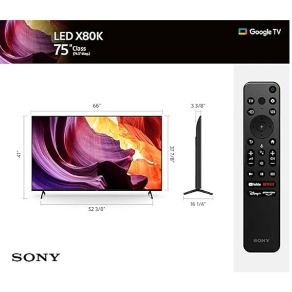 Sony 75 Inch 4K Ultra HD TV X80K Series